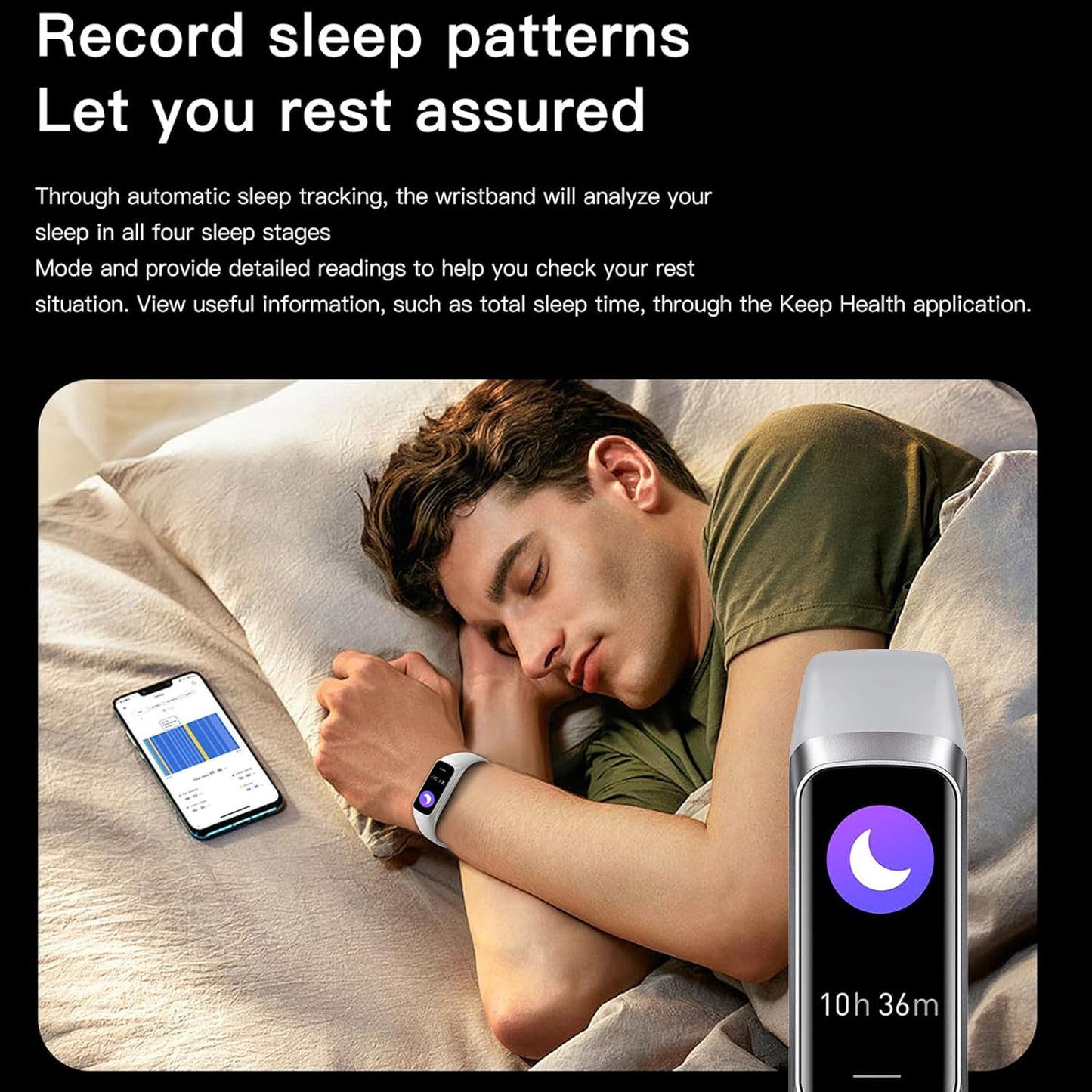 Premium AMOLED Fitness Tracker for Men & Women - Blood Pressure Monitor, Step Counter, Calorie Tracker, IP68 Waterproof, Compatible with Android & iOS