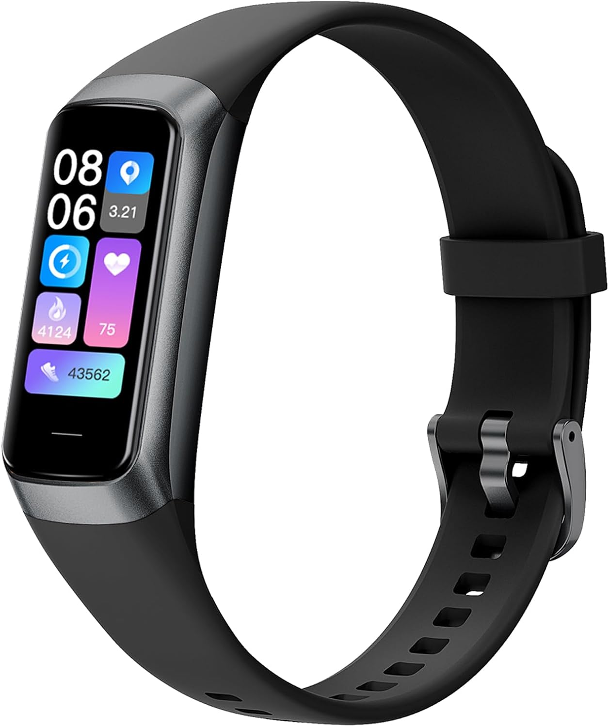 Premium AMOLED Fitness Tracker for Men & Women - Blood Pressure Monitor, Step Counter, Calorie Tracker, IP68 Waterproof, Compatible with Android & iOS