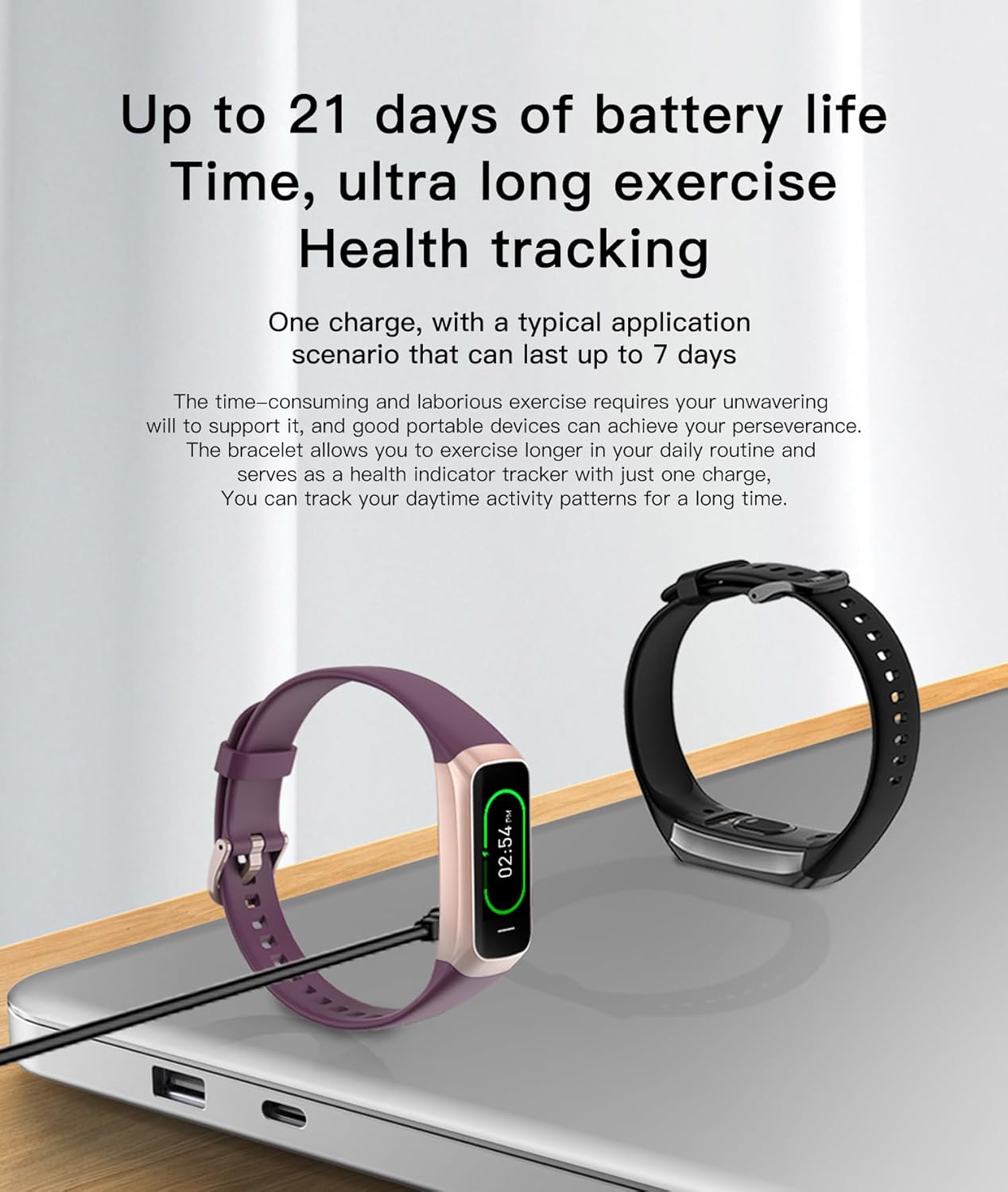 Premium AMOLED Fitness Tracker for Men & Women - Blood Pressure Monitor, Step Counter, Calorie Tracker, IP68 Waterproof, Compatible with Android & iOS